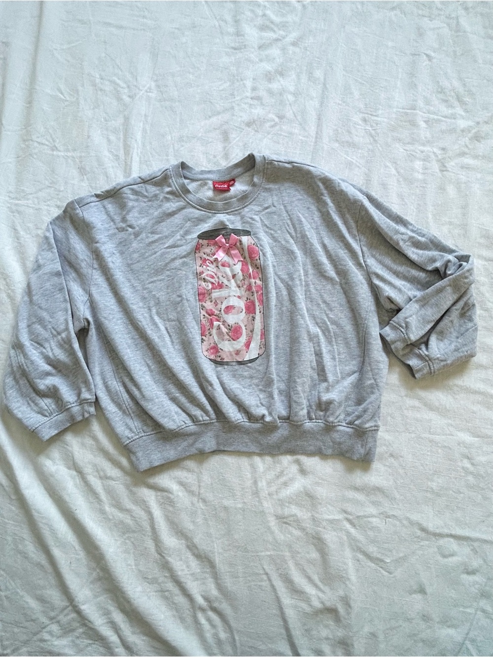 Coca Cola - Pink Diet Coke Floral Bow Long Sleeve Sweatshirt Pullover
